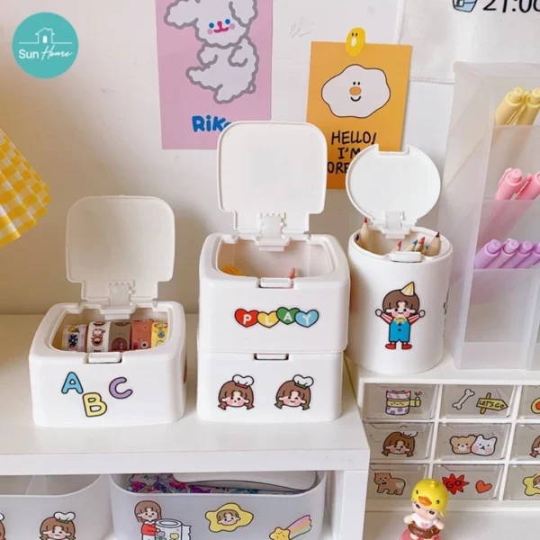 กล่องเก็บของ ขนาดเล็ก มีฝาปิด กล่องอเนกประสงค์ กล่องเก็บสติกเกอร์