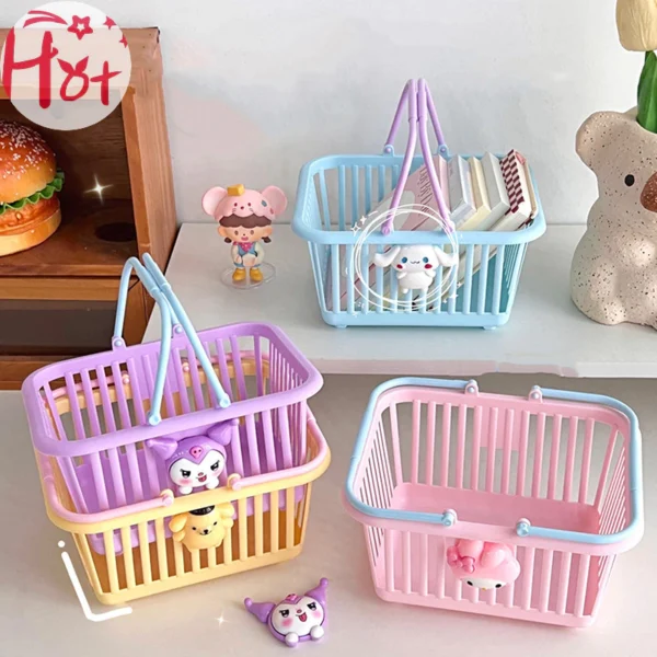 Ge Kawaii ตะกร้าเก็บเครื่องเขียน ทรงสี่เหลี่ยม ลายอนิเมะ แบบพกพา